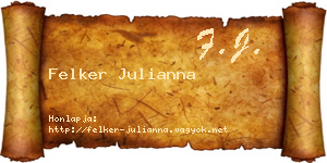 Felker Julianna névjegykártya